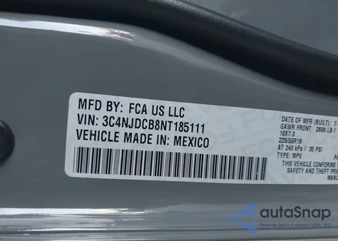 2022 Jeep Compass Limited 4X4 z USA, uszkodzony, nr VIN 3C4NJDCB8NT185111